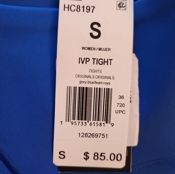 Adidas Ivy Park Glory Blue/Team Royal Blue High-Waisted Leggings Size Small - Picture 11 of 11
